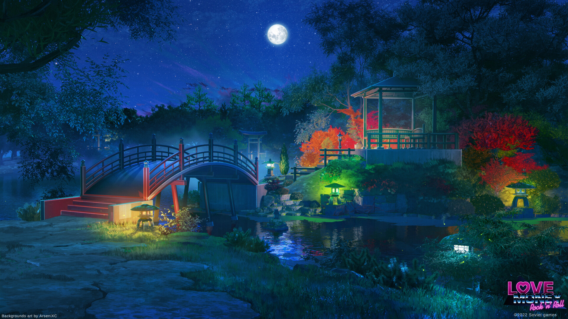 Anime Scenery At Night HD Wallpaper, 1920x1080