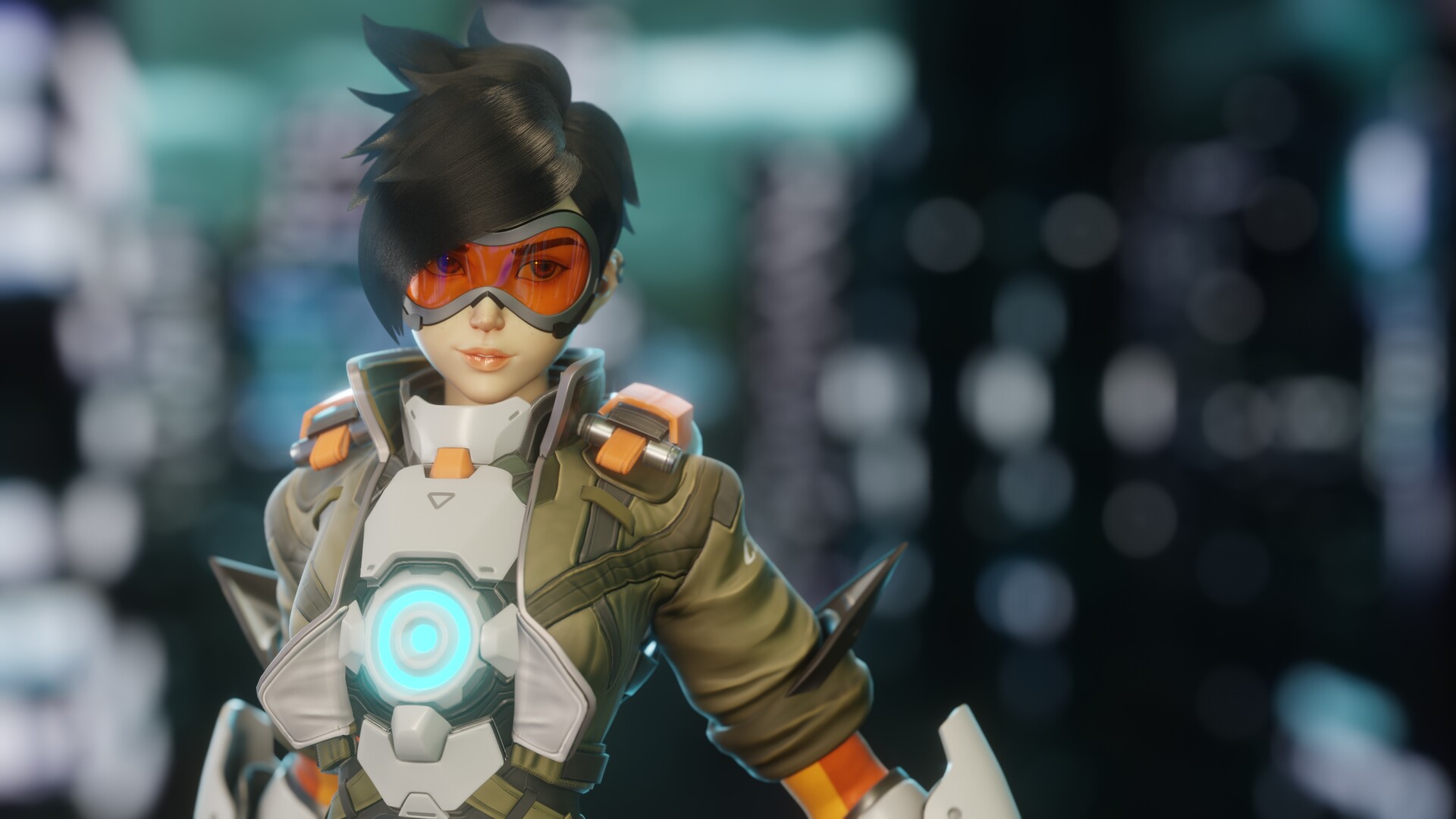 tracer from overwatch in a cheerleader outfit, promo, Stable Diffusion