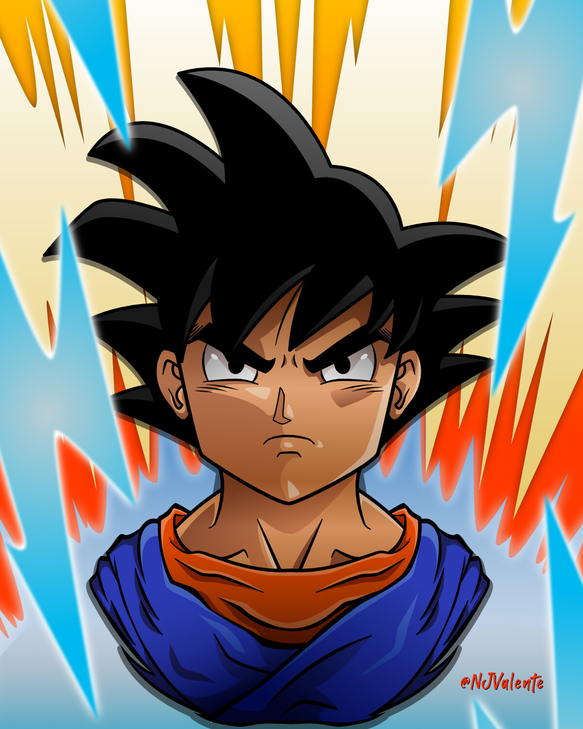 Kid Goku vector illustration done in Affinity Designer.