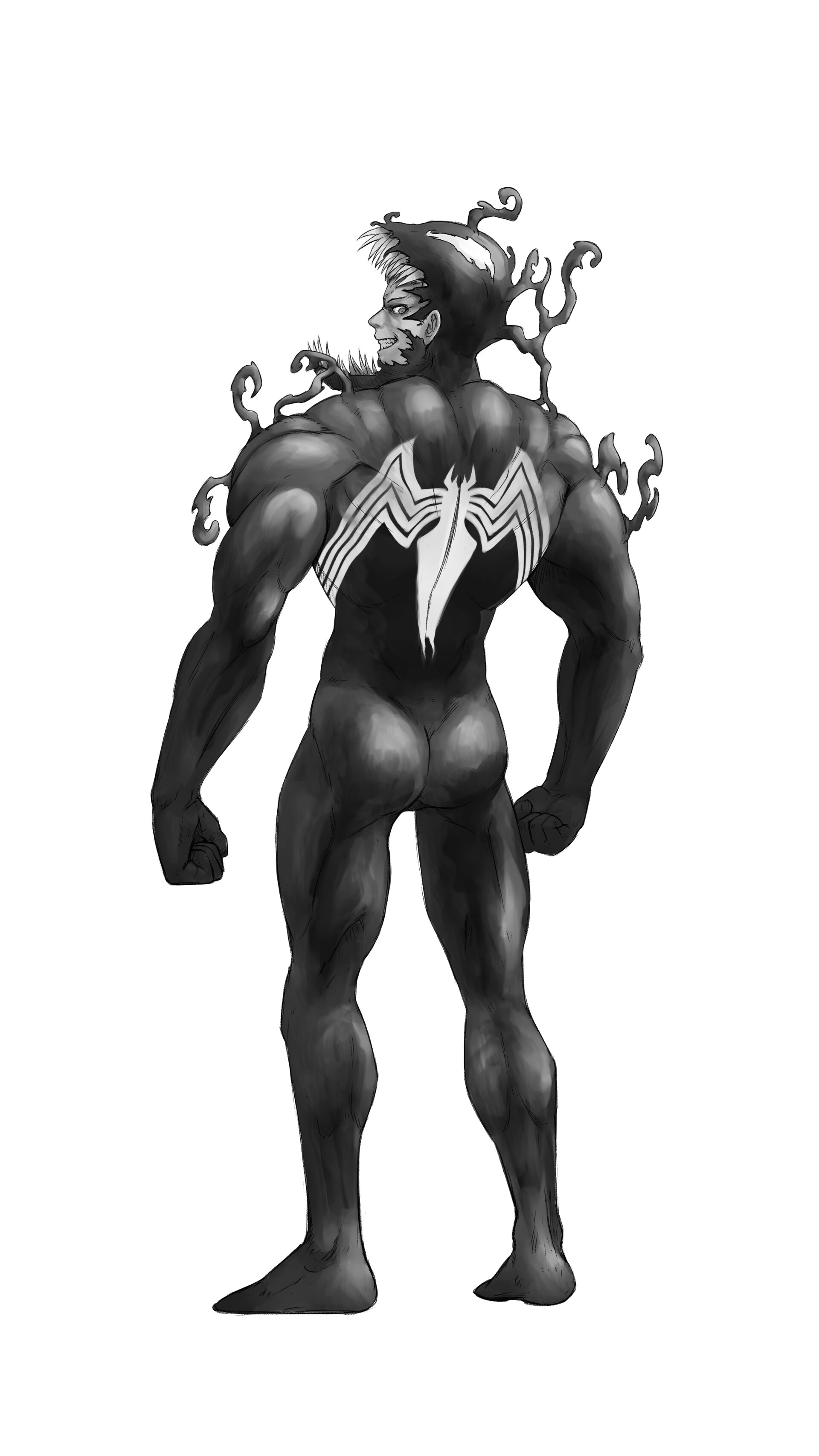 ArtStation - Venom Marvel graphite , charcoal drawing A4