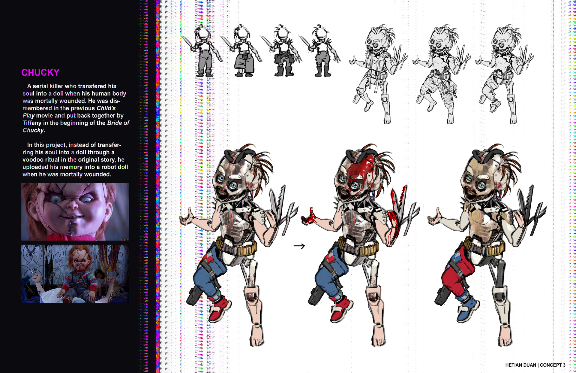 ArtStation - Bride of Chucky fan art concept design for a class
