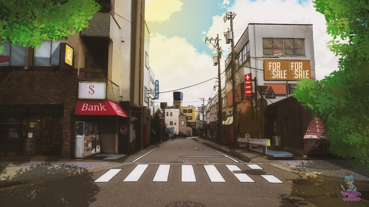 Anime Street Background