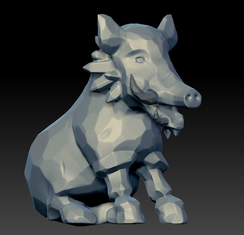 The final sculpture before I retopolygized and baked the model. I made a crystal asset pack for my previous project, which I used in Unity to create a complete prefab for this prop. I used the Unity to Sketchfab export plugin for this.