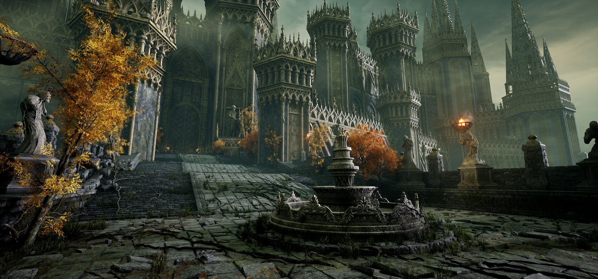 Stormveil castle glowing statue