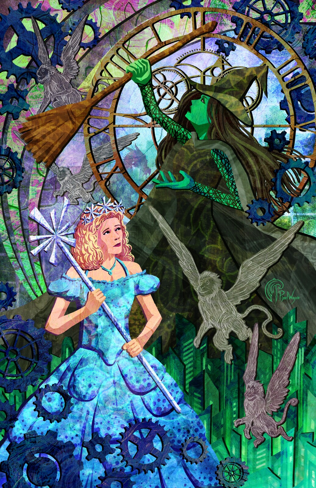Elphaba and Glinda from Wicked