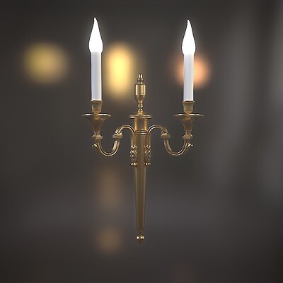 Oak wall light / 24-carat gilded bronze- 2 versions