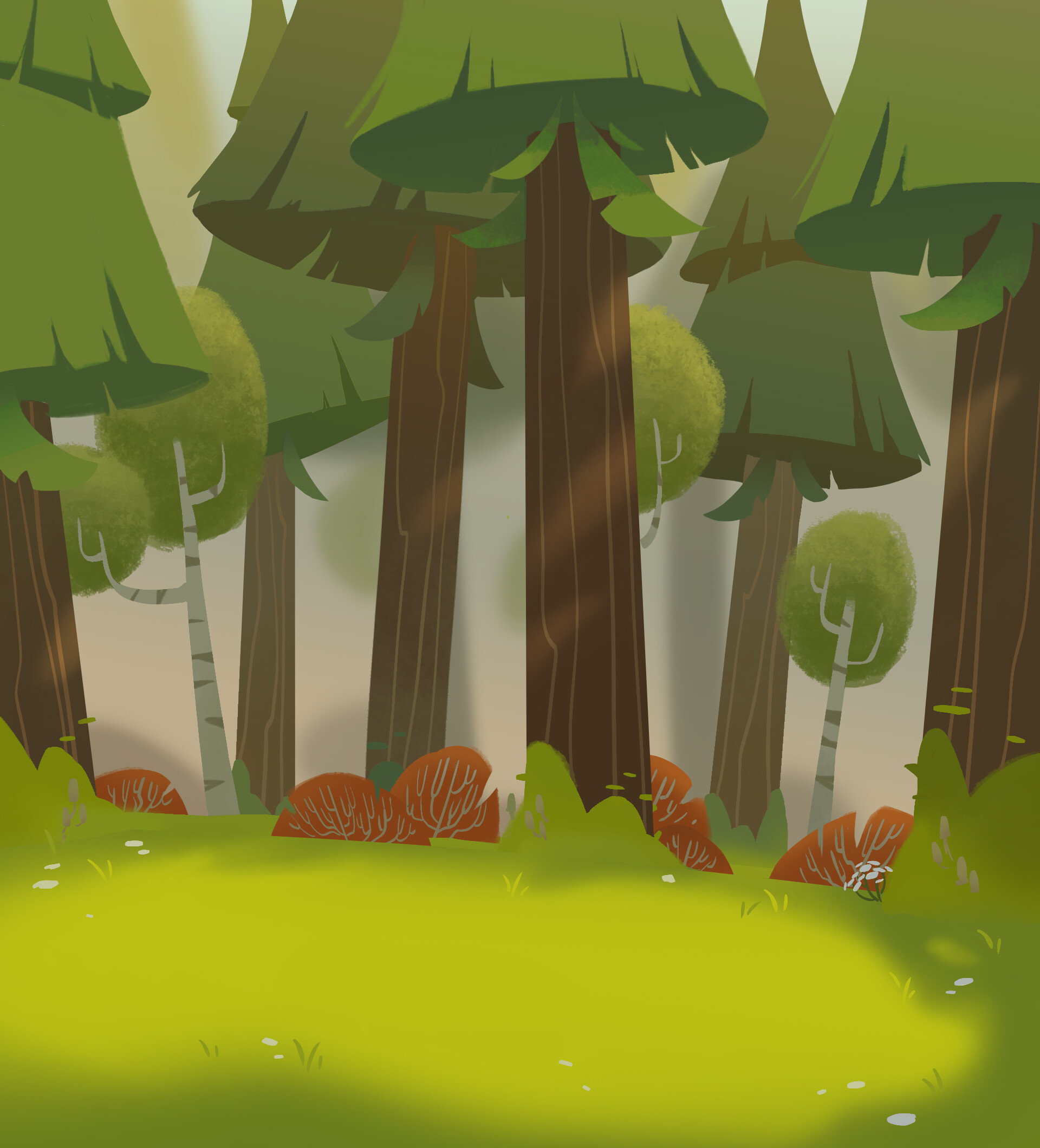 ArtStation - Background Paintings for short animation Mulberry