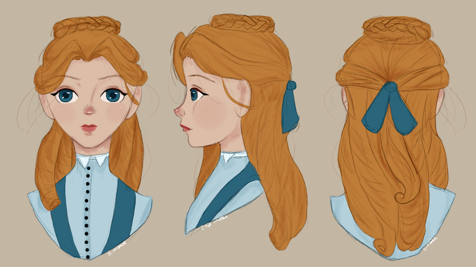 2D turnarounds and concept art