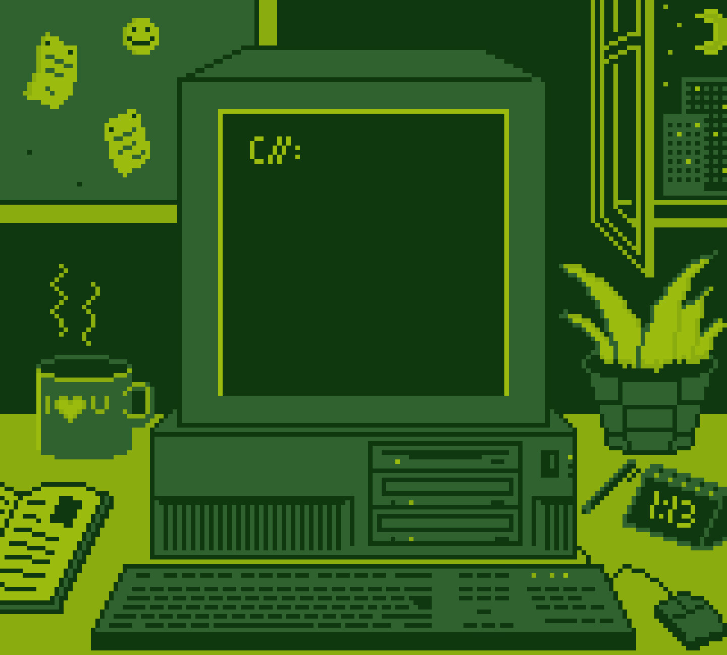 ArtStation - Retro PC pixel art animation - original gameboy style