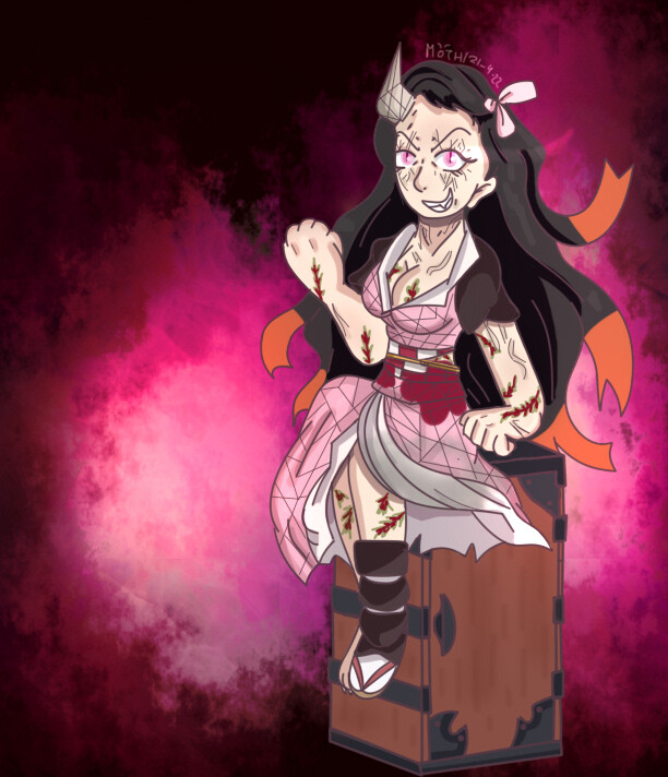 ArtStation Nezuko demon form.