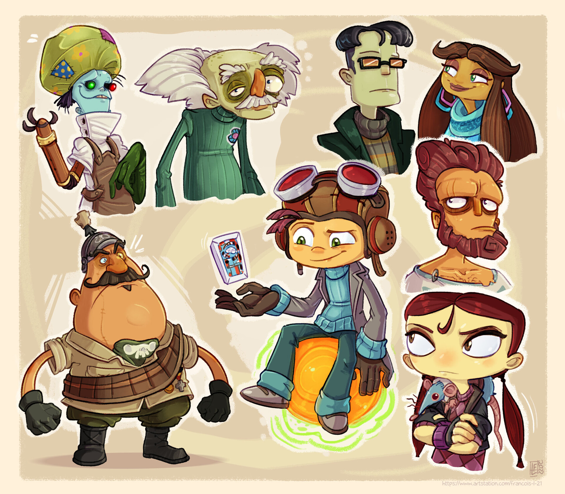 ArtStation Psychonauts Characters Sketch