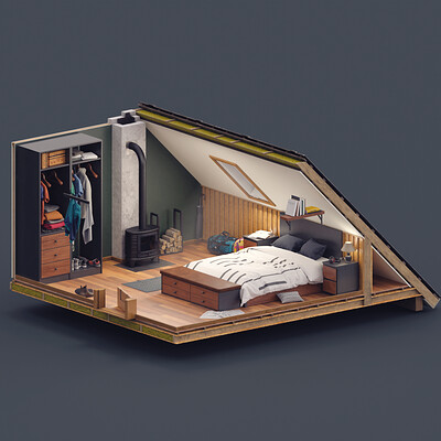 Isometric Bedroom