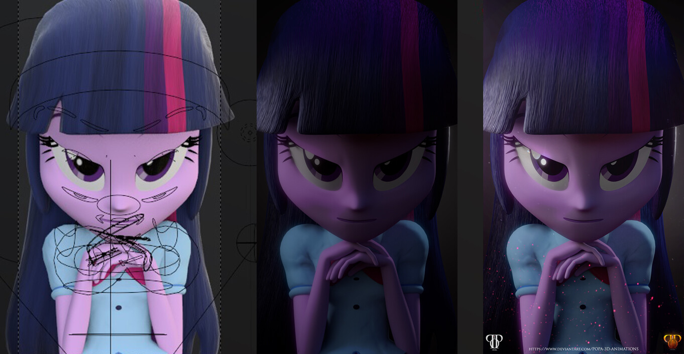 Popa 3d Animations Amanda Sparkle Twilight Sparkle Blender Test
