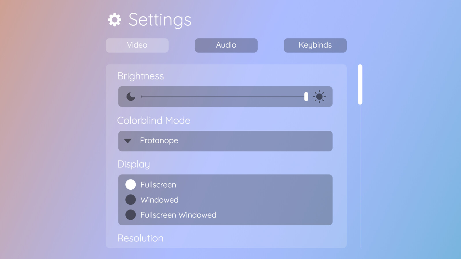 (1) Refined mockup designs for new Glass style UI for Tonestone's V2 art direction. Settings menu.