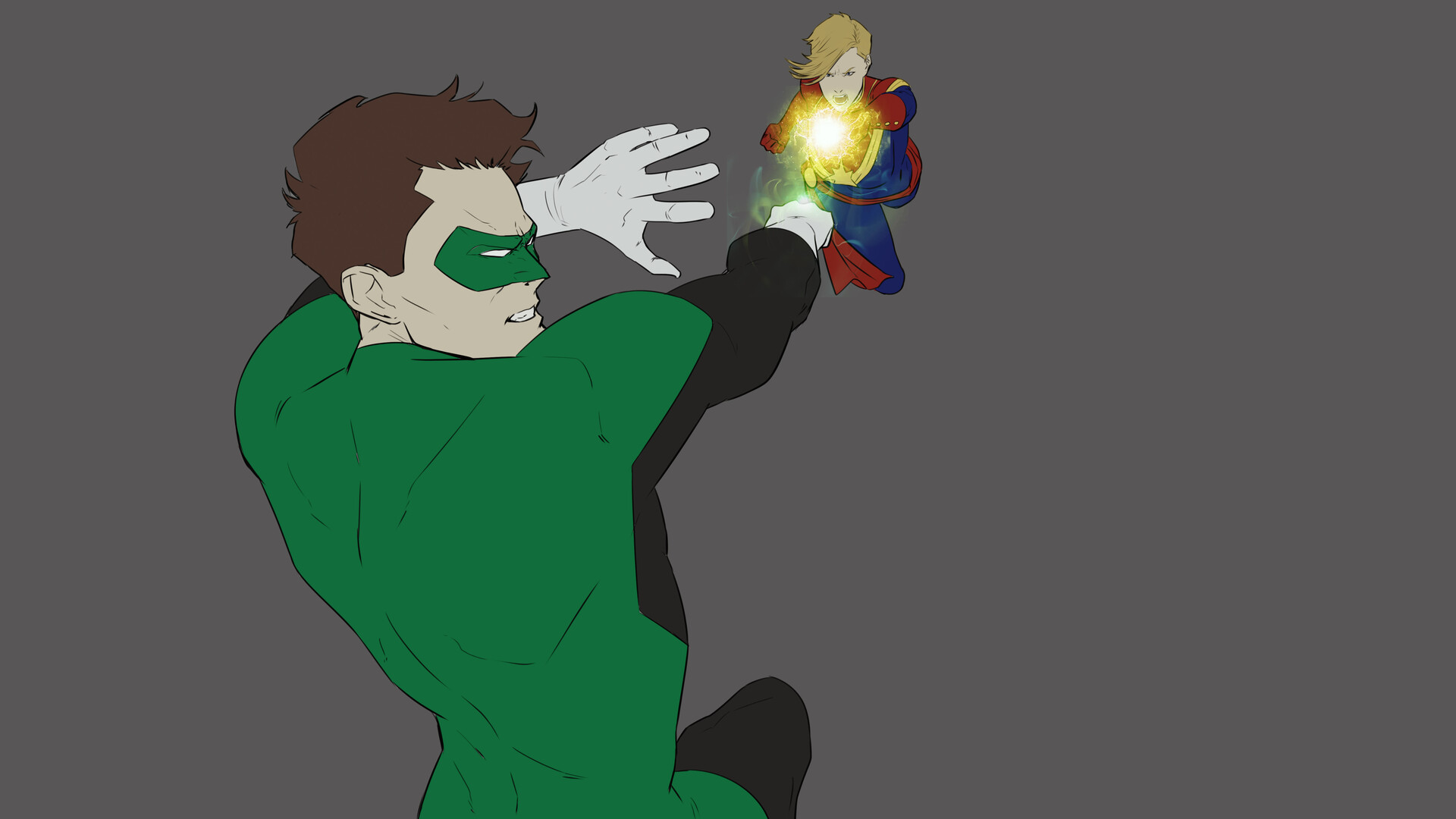 ArtStation - Green Lantern vs Captain Marvel, image size:1920x1080