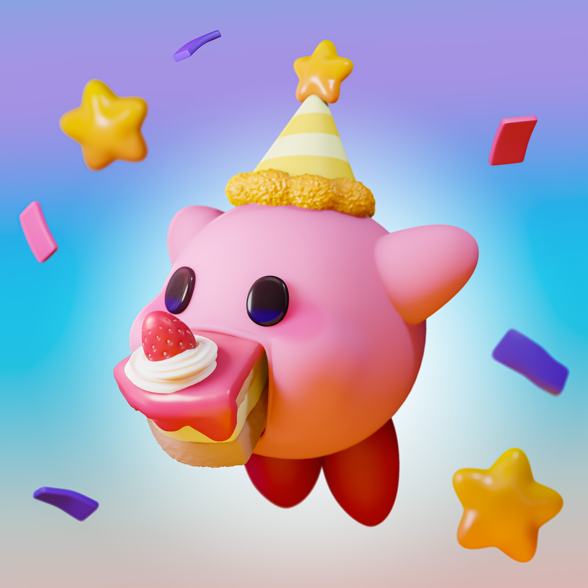 ArtStation - Kirby eats the cake