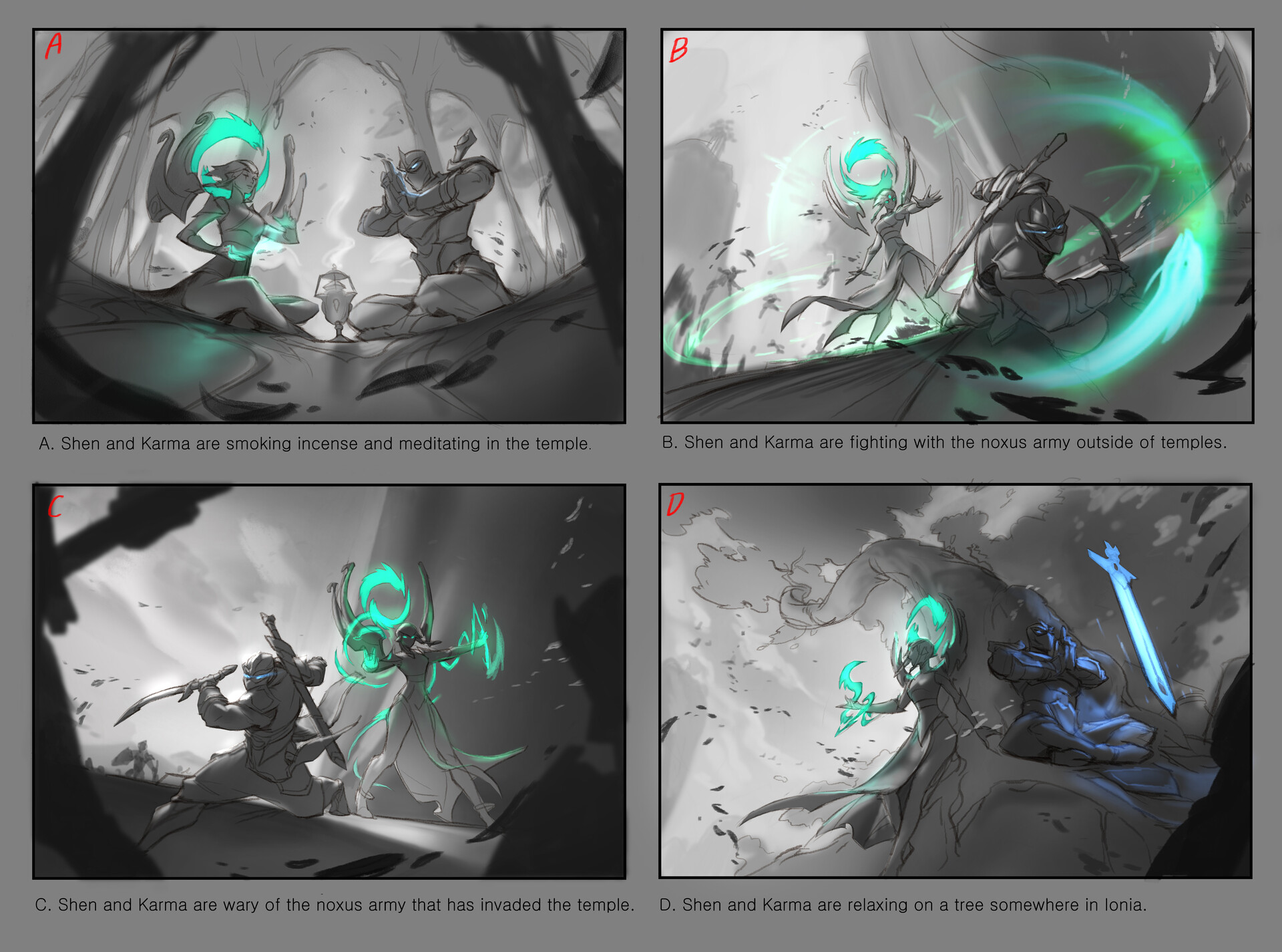Blake Byun - League of Legends: Wild Rift Karma & Shen Key Art