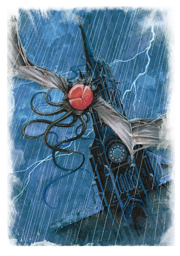 The Haunter of the Dark 
- Postcard with white background -