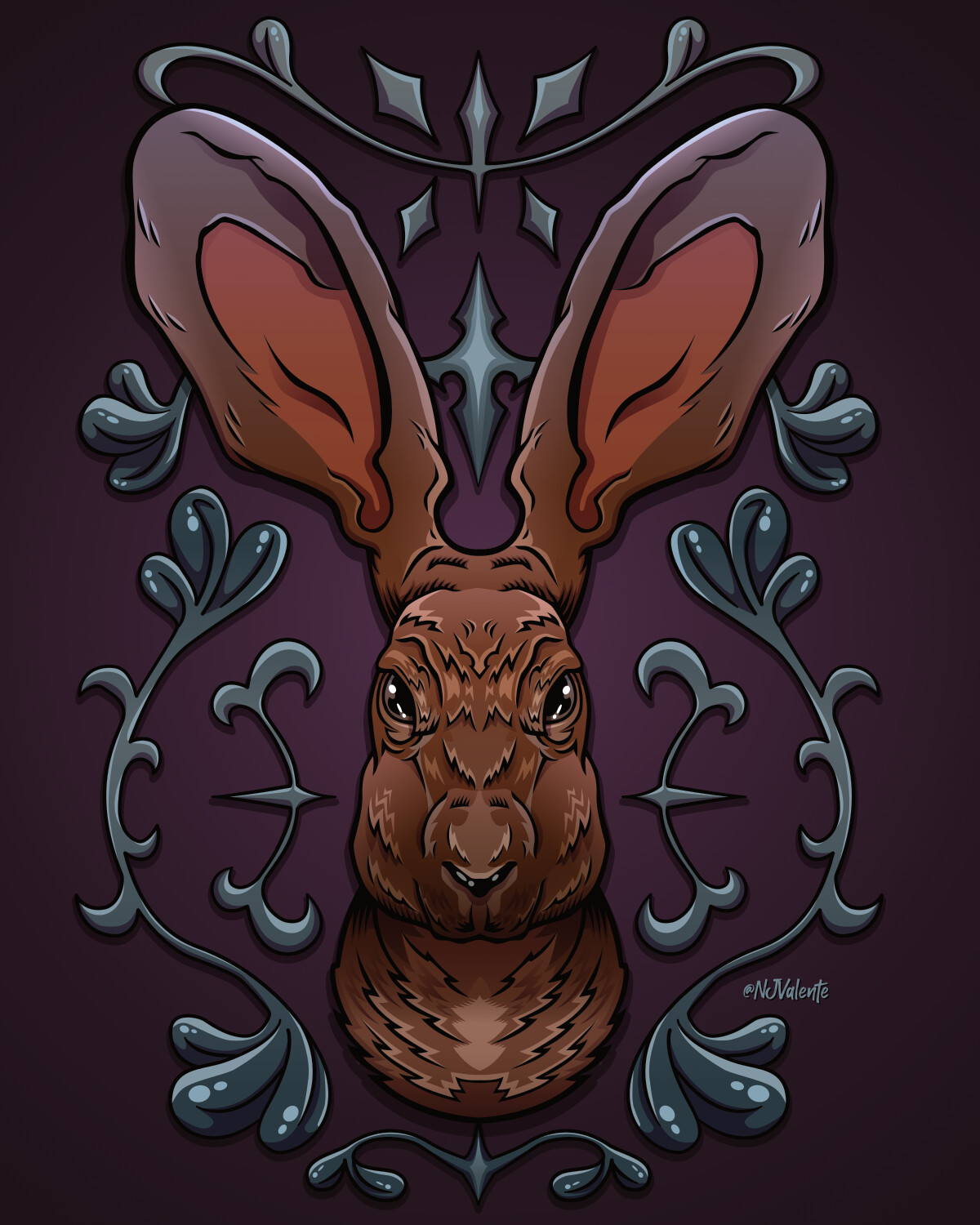 Jack Rabbit Vector Art, done in Affinity Designer.