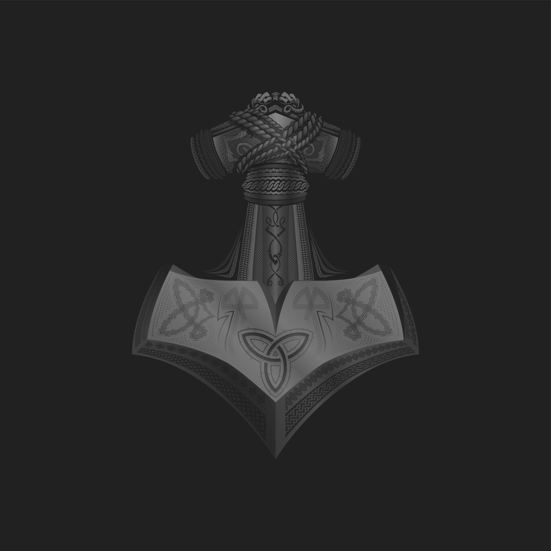 ArtStation - Mjolnir Vikings symbol - Thor's hammer in Nordic lore