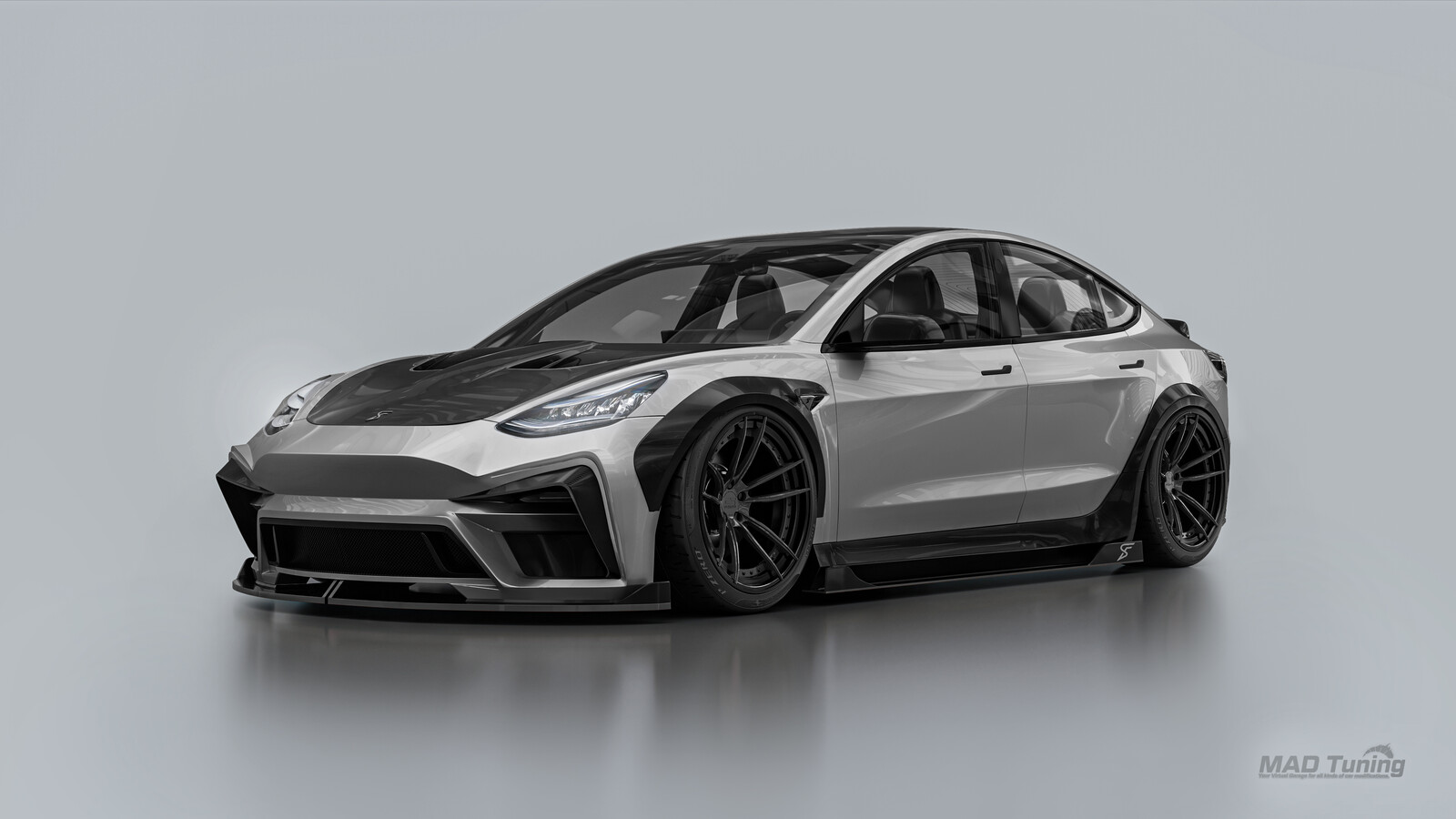 Tuned Tesla model 3 : monochrome version