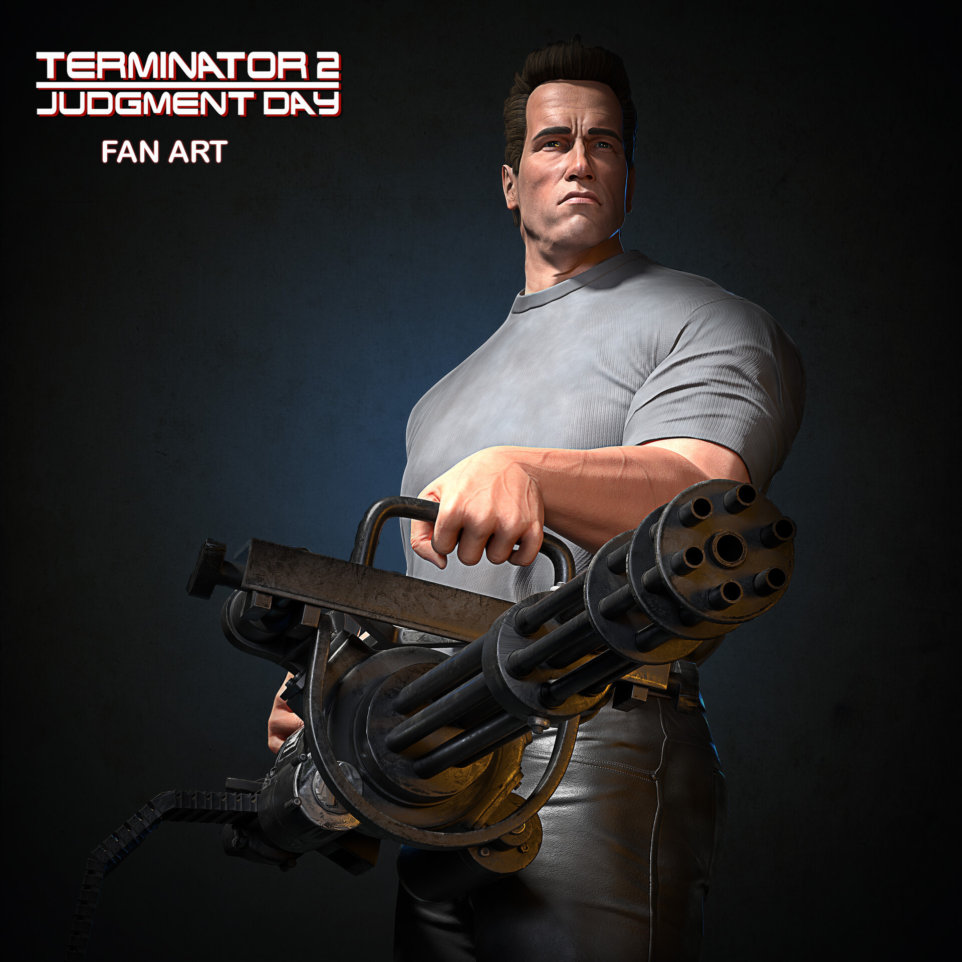 ArtStation - T-800 Arnold Schwarzenegger Likeness Terminator 2