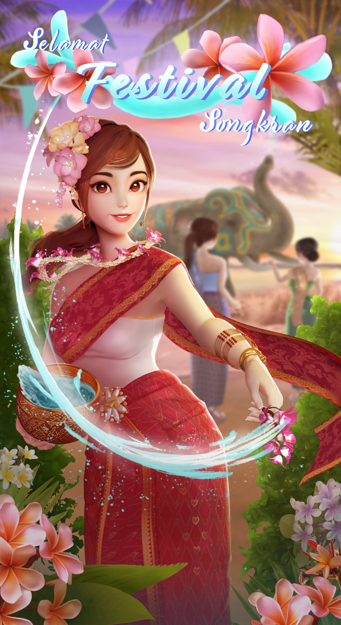 ArtStation - Happy Songkran Festival~