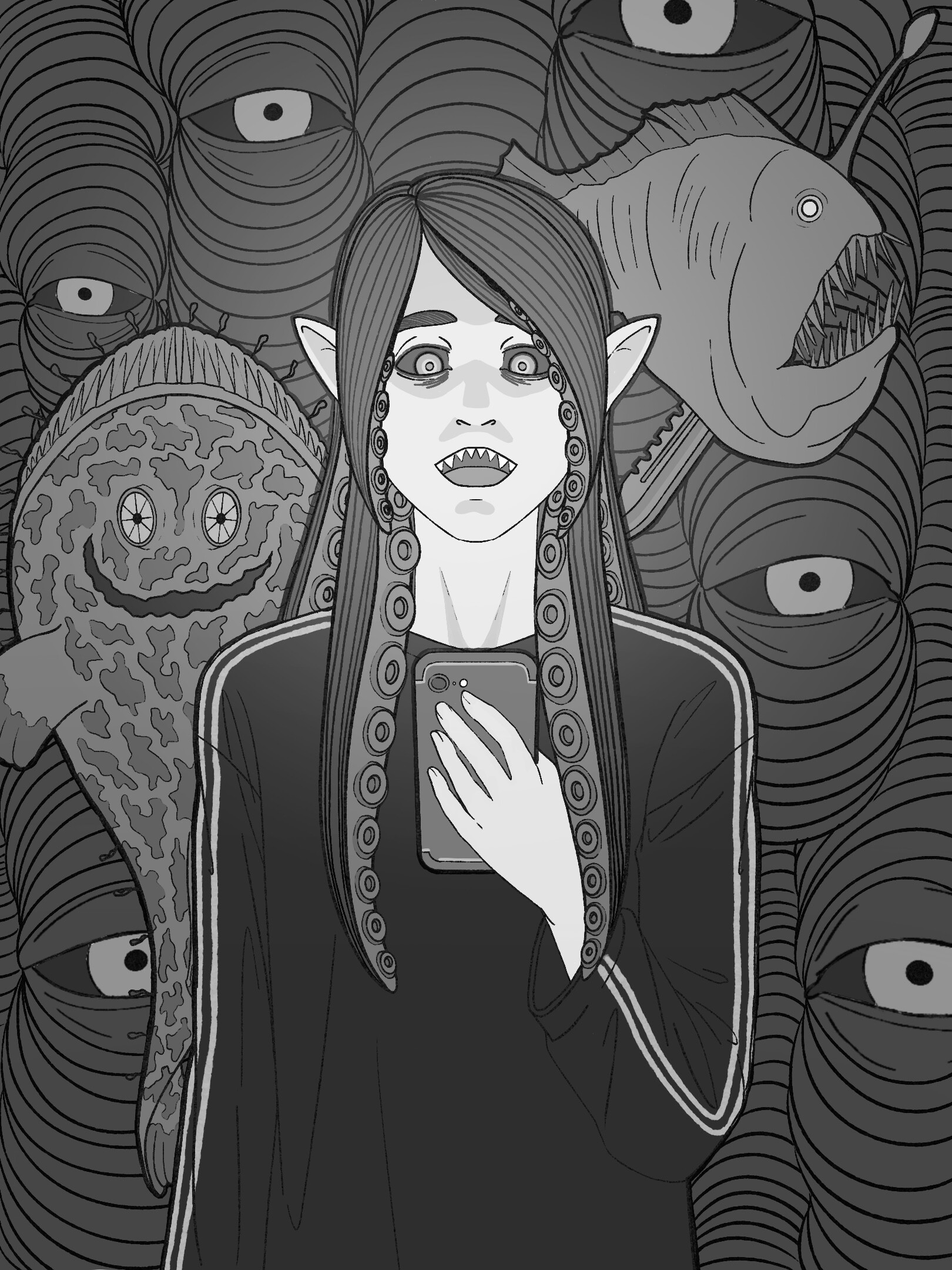 ArtStation Black and White Illustration