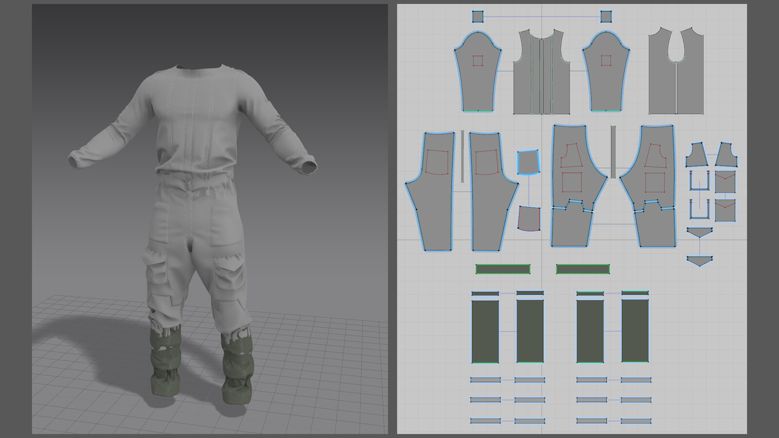 Marvelous Designer Garments, simulated separately so that is why there are collision issues.