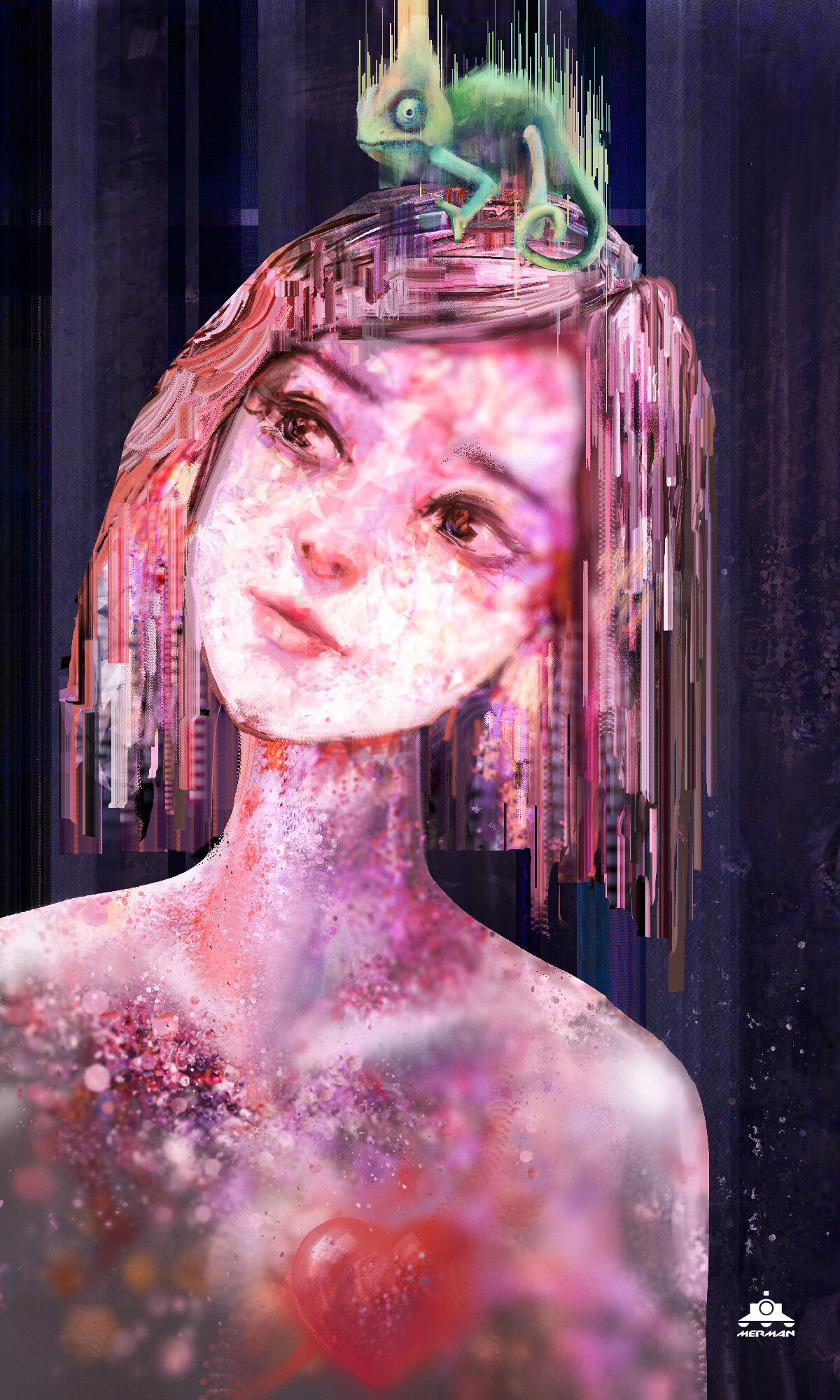 🖼️ 抽象现代现代彩虹美学几何极简主义几何绘画・文件用于免费STL 三维打印以及数控加工- 激光切割・Cults, image size:1200x2000