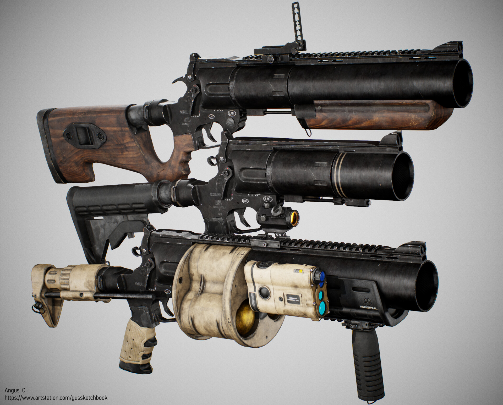 ArtStation - Modular Grenade Launcher
