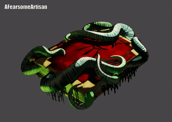 Turnaround of the rendered tome, Eevee render inside of Blender 