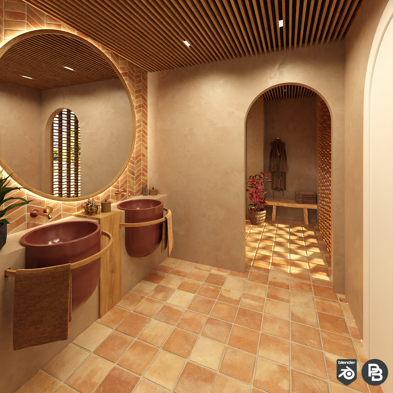 ArtStation Terracotta bathroom