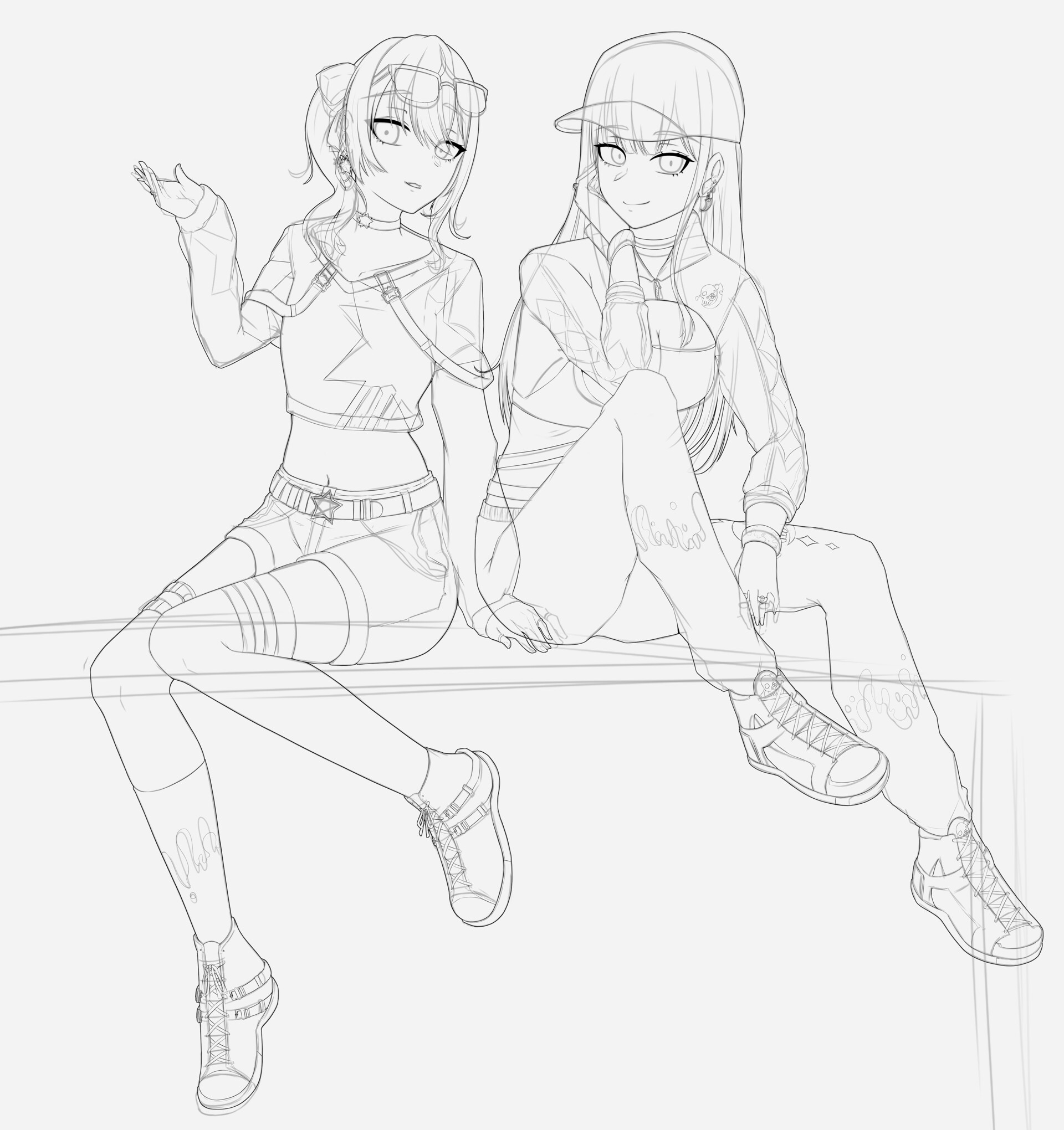 best friends anime coloring pages