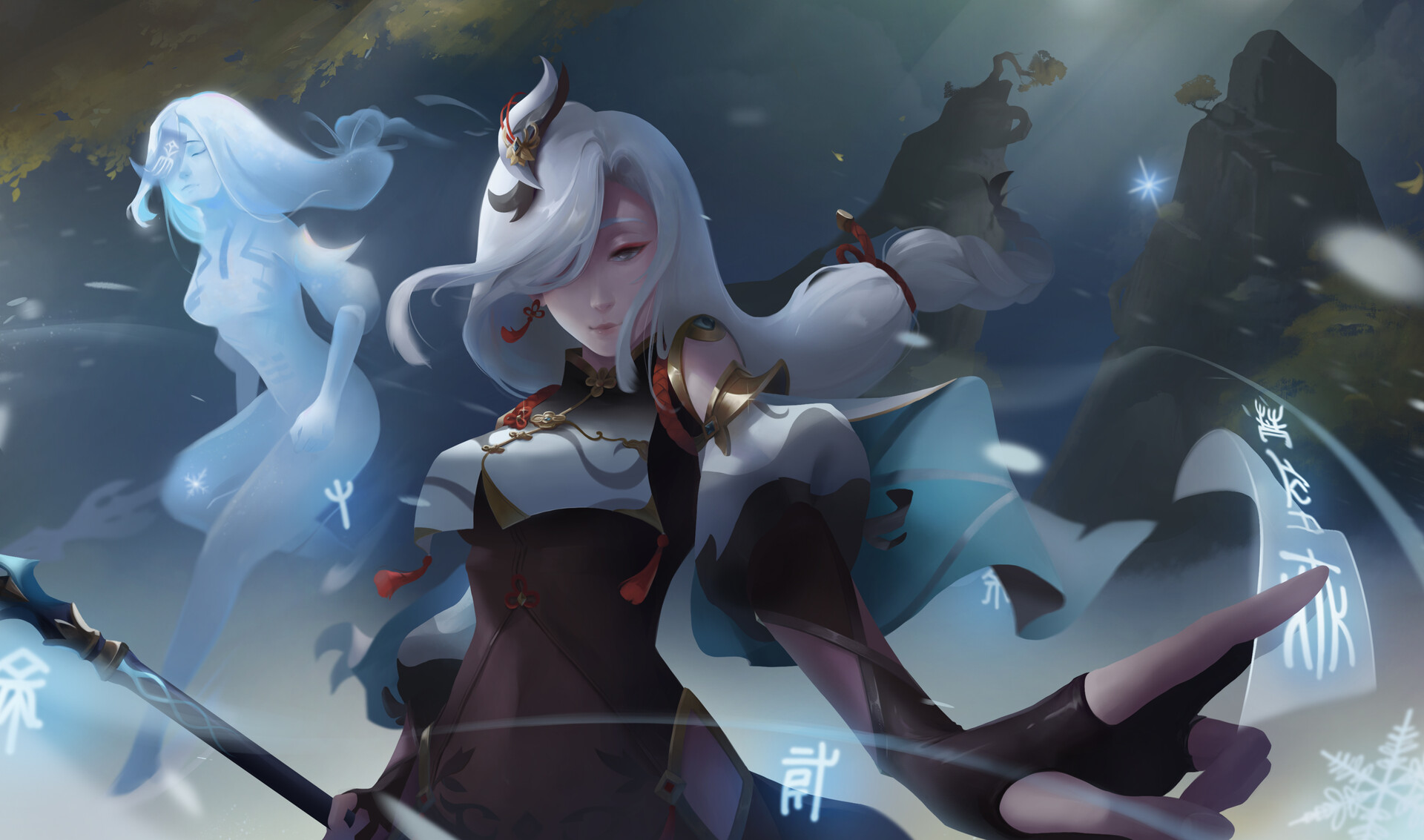 ArtStation Shenhe Fan Splash Art