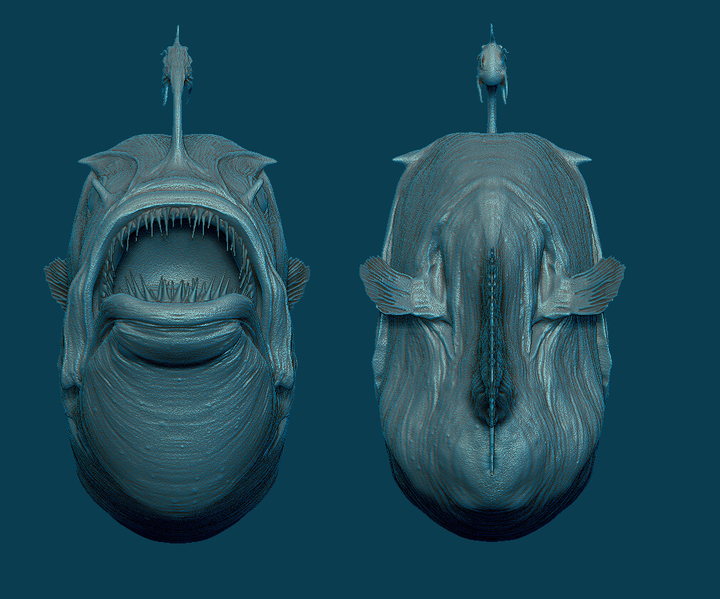 ZBrush render of angler fish model