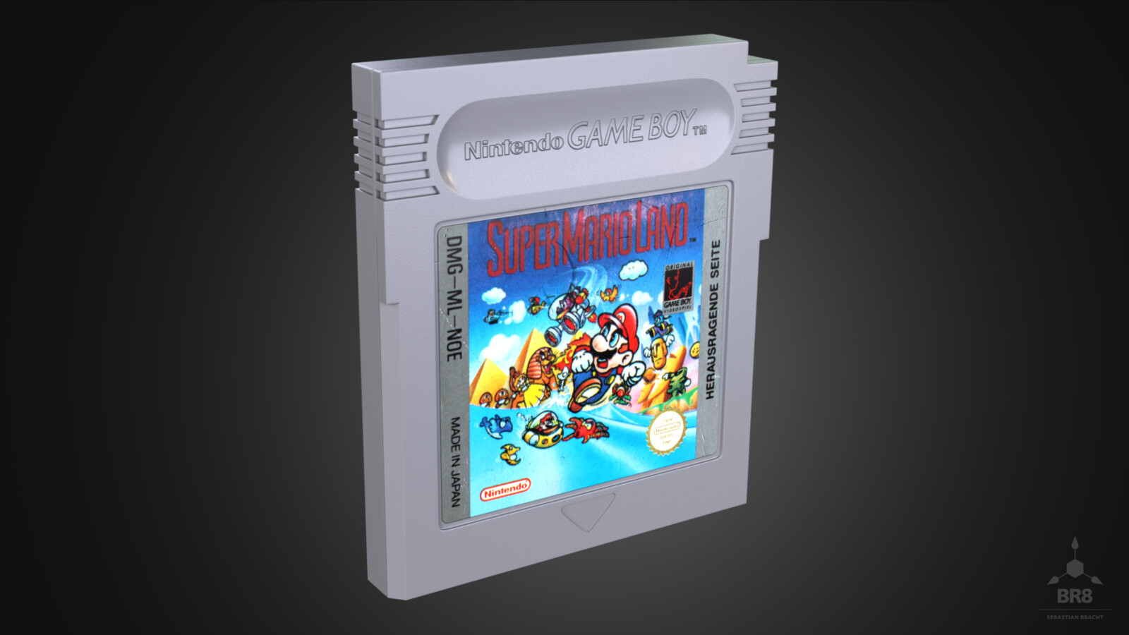 Nintendo Game Boy Cartridge | 3/4 View | 1920x1080
