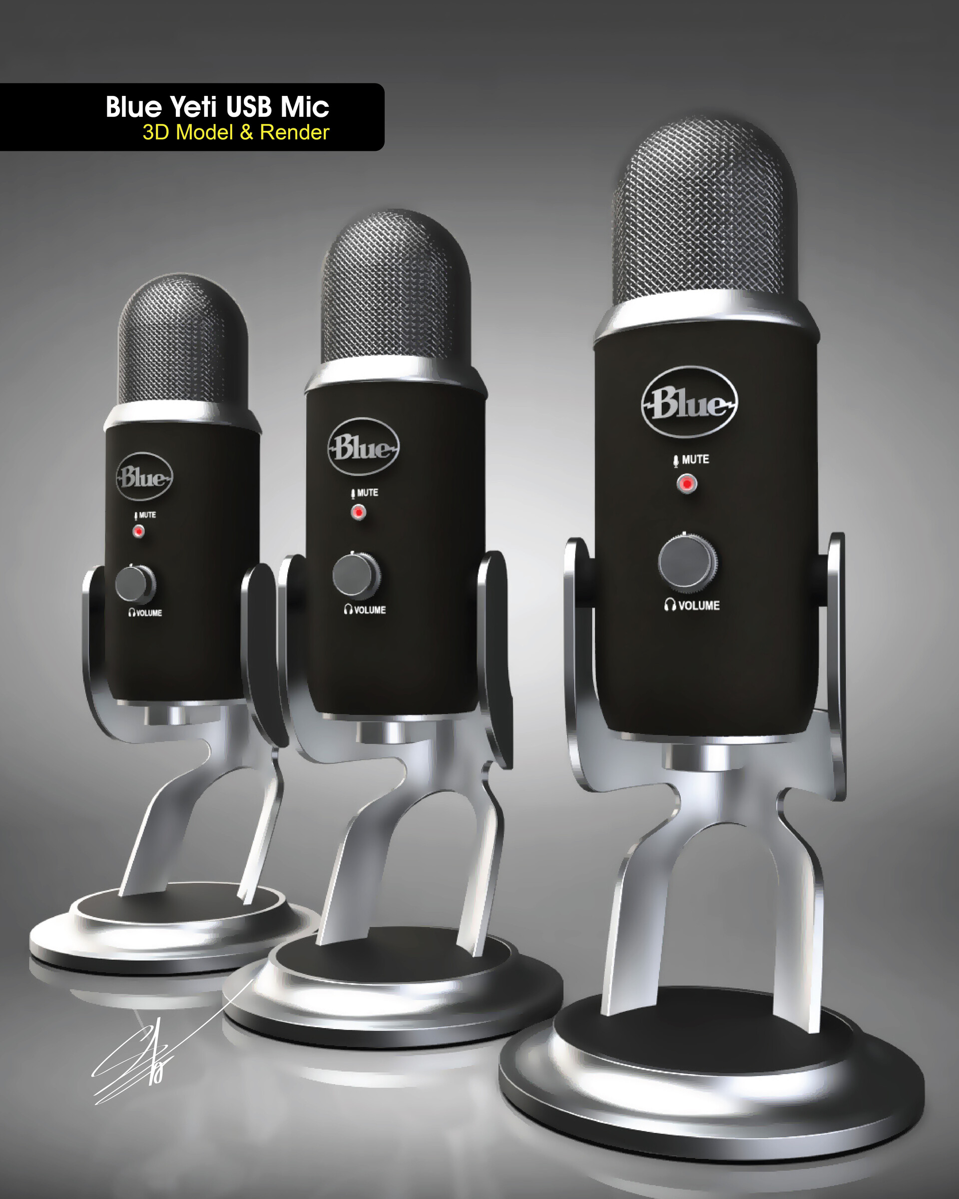 Blue Yeti Pro USB Microphone 3D model