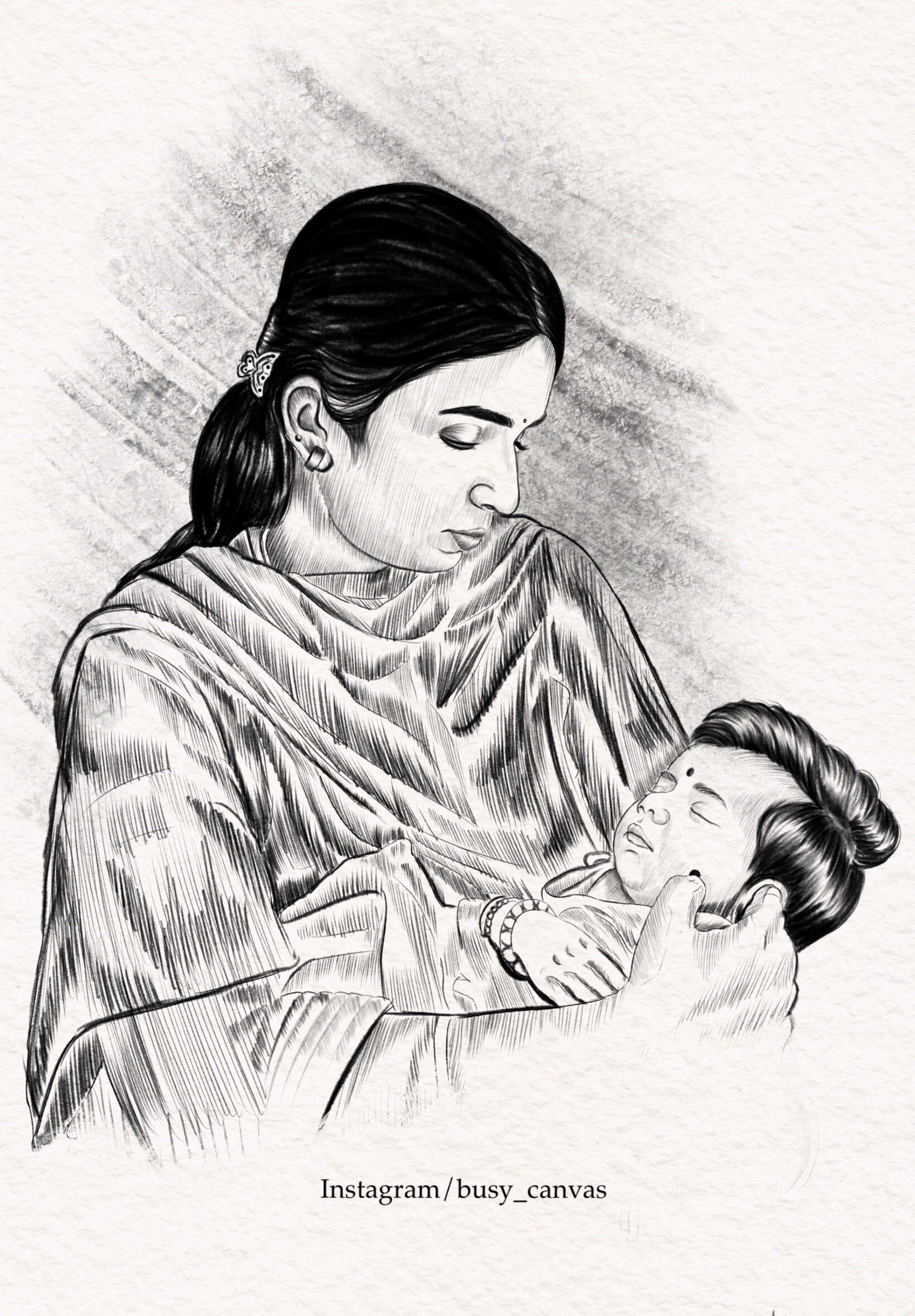 ArtStation - Pencil Sketch of a Mother