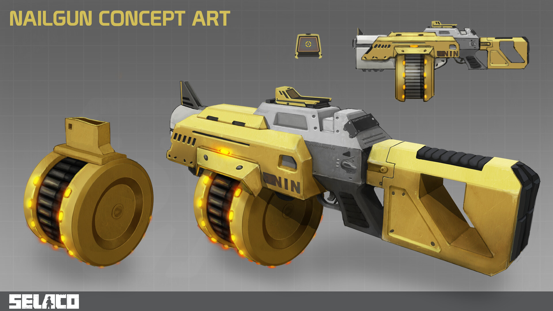 ArtStation Selaco Nailgun concept art