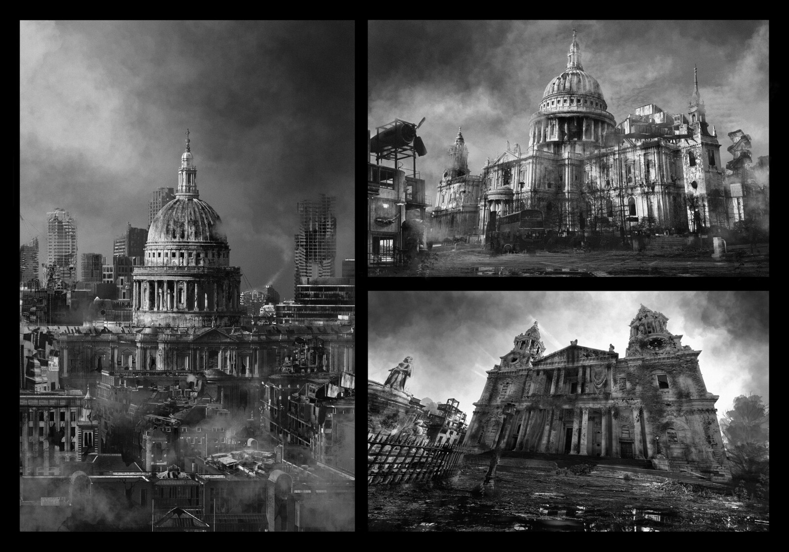 St. Pauls Cathedral Thumbnails using photo manipulation and painting techniques.