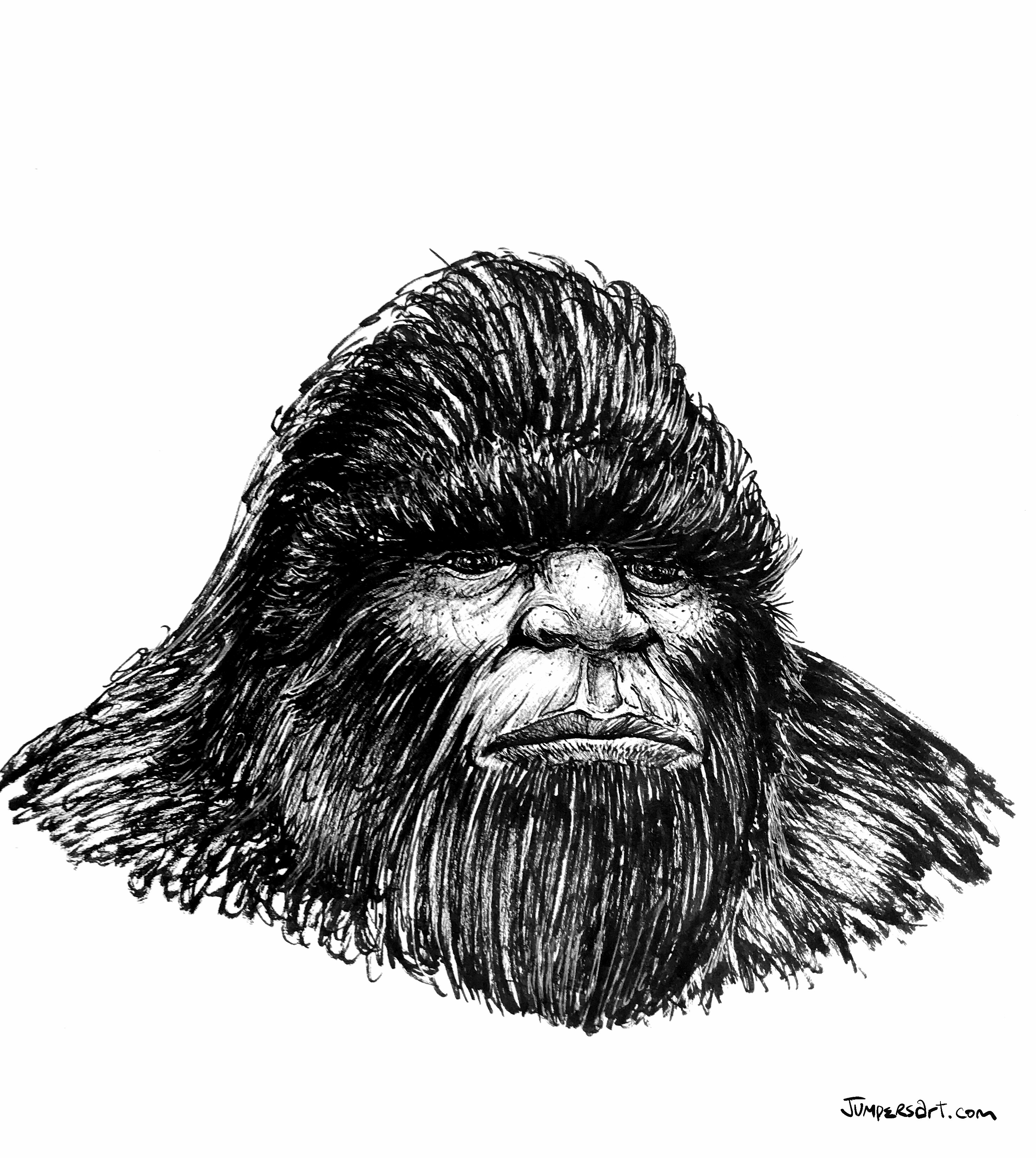 Bigfoot ink sketch