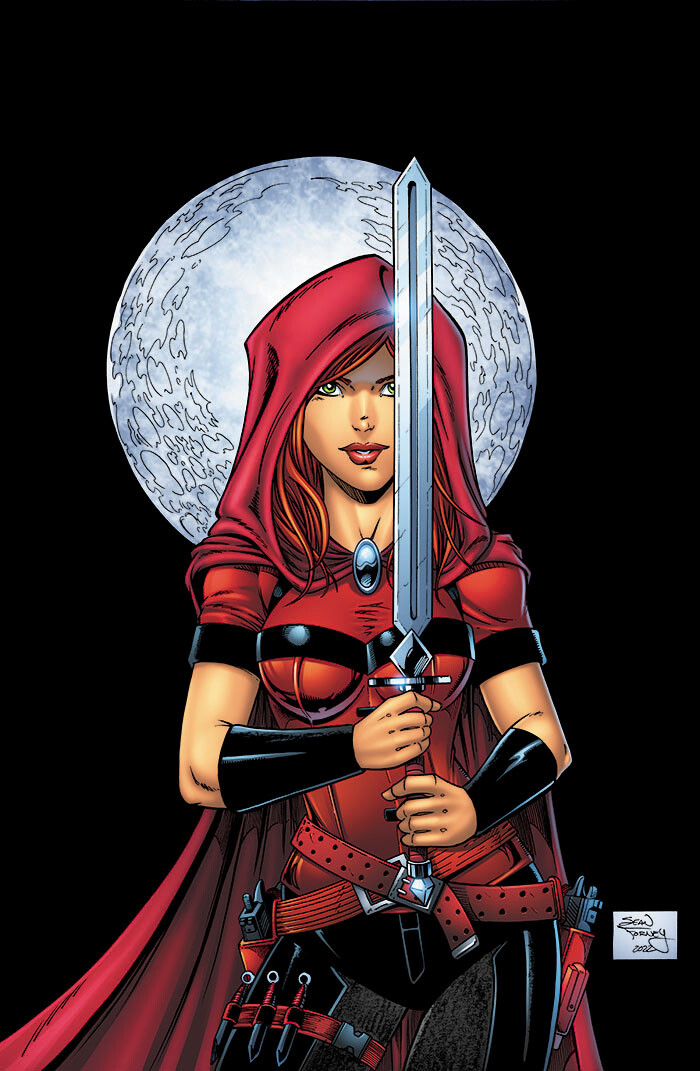 Scarlet Huntress 1 2022 reprint cover

Pencil, inks and colors by Sean Forney

Scarlet Huntress is copyright and registered trademark Stephanie and Sean Forney 