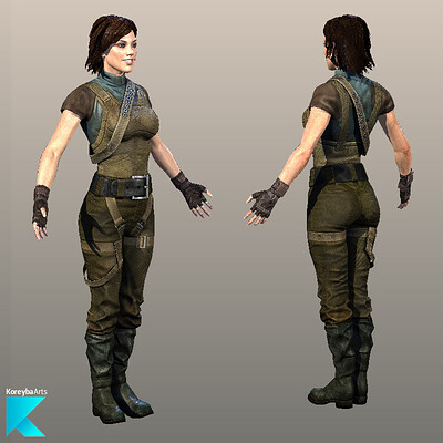 K o r e y b a cg 3d character koreyba arts alice low poly textured 06