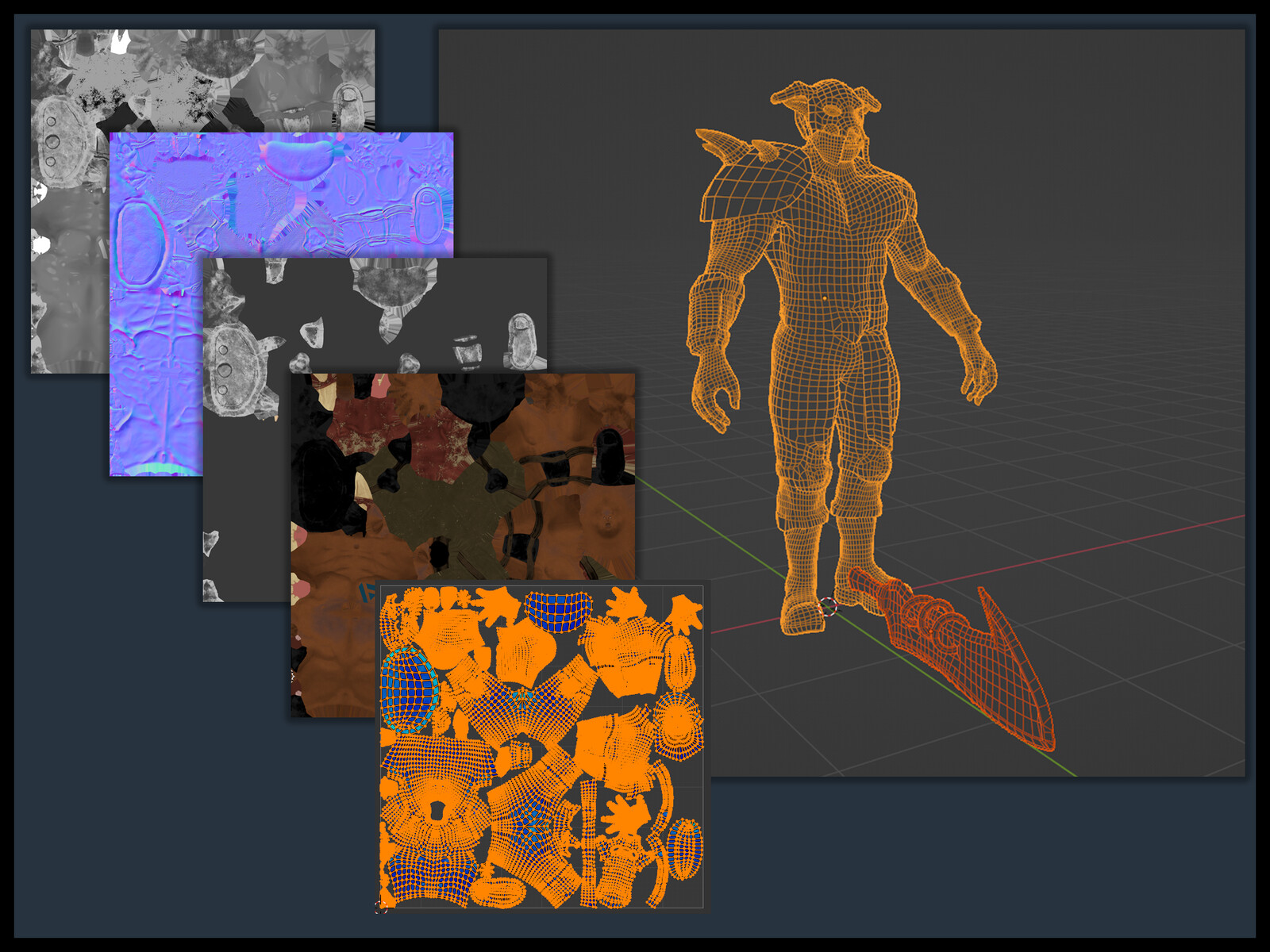 Texture maps, UV, Retoped model.