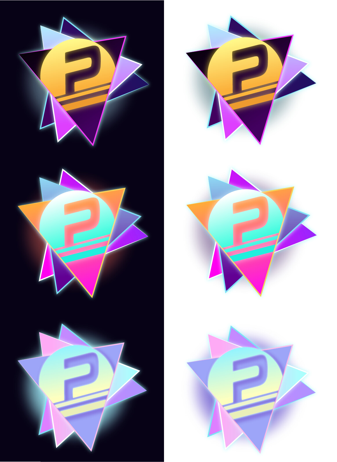 Concept Art: Some mockup logos I created. After some discussion, our group decided to concentrate on one game due to the time scope. This changed our theme. We decided to go for a "Vaporwave" theme. 