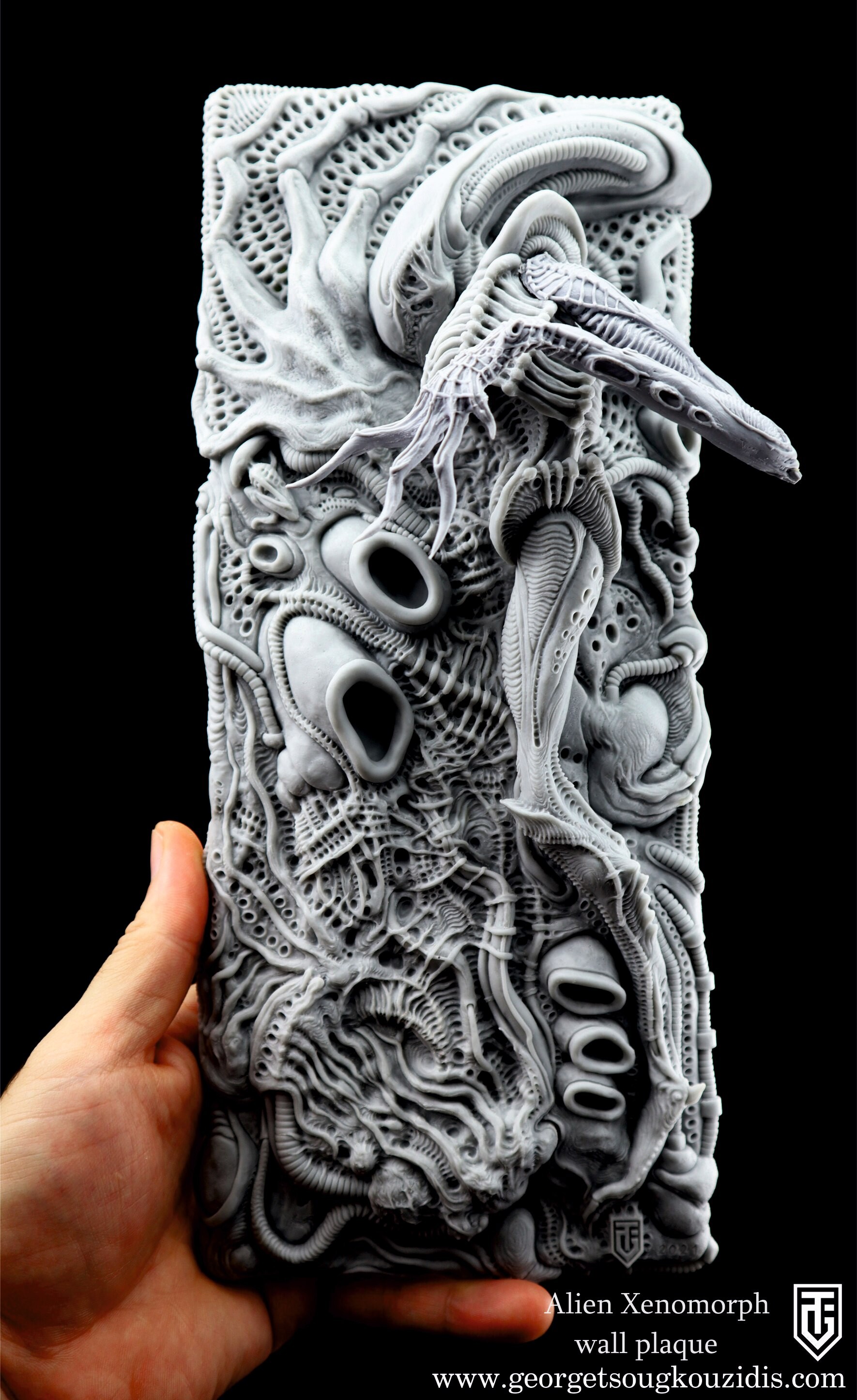 ALIEN ALIEN WALL PLAQUE 9インチ Alien Xenomorph Collectible Wall Plaque. Handmade Sculpture