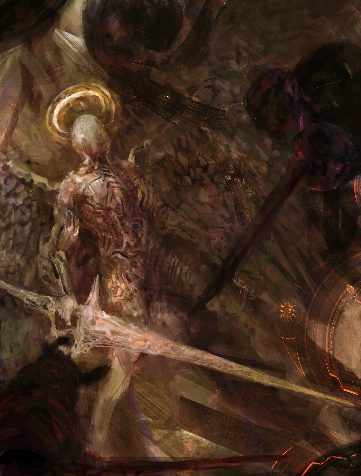 "Advising peace : for such another field
They dreaded worse than Hell; so much the fear
Of thunder and the sword of Michael
Wrought still within them; and no less desire
To found this nether empire, which might rise "