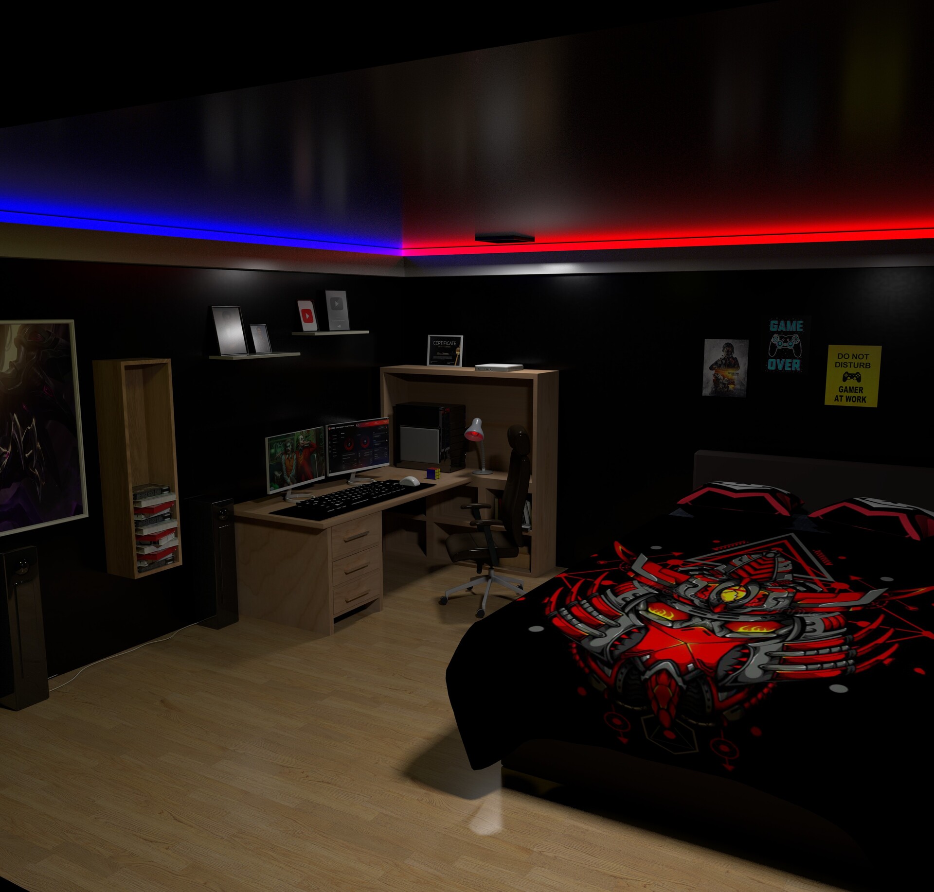 Artstation This Is The 3d Model Of A Gaming Room Interior That I Ve Modeled And Textured In Autodesk Maya Think My Lighting Has Improved This Time Compared To My Previous Post
