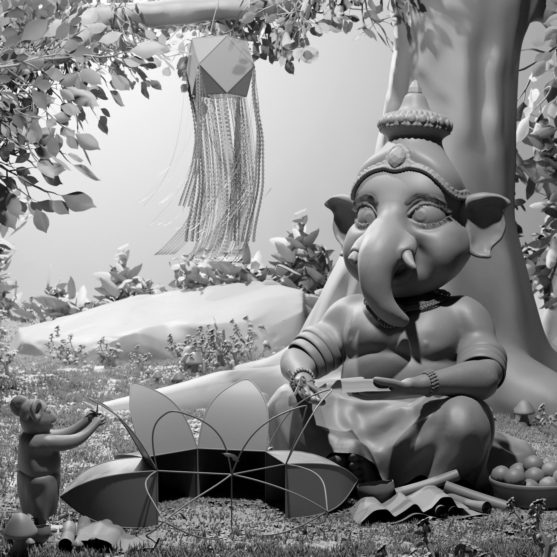 ArtStation - Lord Ganesha celebrates Vesak